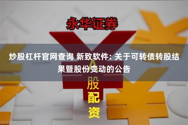 炒股杠杆官网查询 新致软件: 关于可转债转股结果暨股份变动的公告